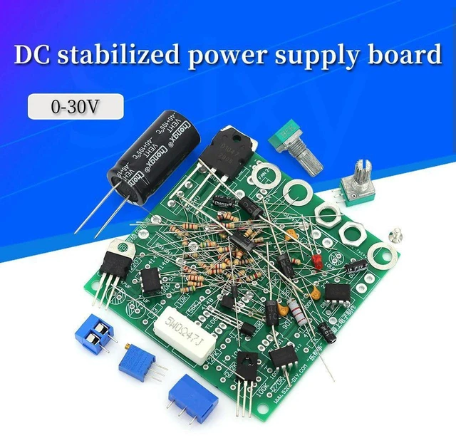 Main image of AJMRTC 0-30V 2mA-3A DC Regulated Power Supply DIY Kit, Continuously Adjustable Voltage Current with Current Limiting Protection, Voltage Regulator Module Set for Electronic Experiment Circuit Testing
