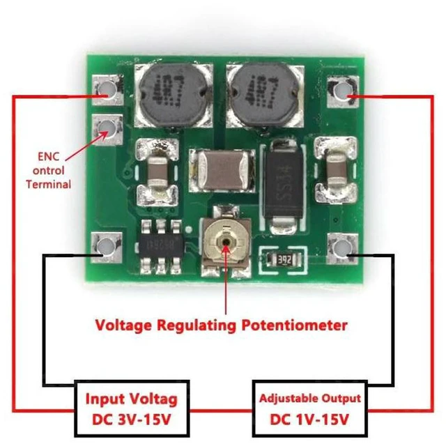 Alt view image 2 of 3 - AJMRTC DC-DC Buck-Boost Converter Module, 3V~15V Input to 1V~15V Adjustable Output 5V 6V 9V 12V, 700mA 5W Auto Step Up Step Down Voltage Regulator for Electronic DIY Circuit