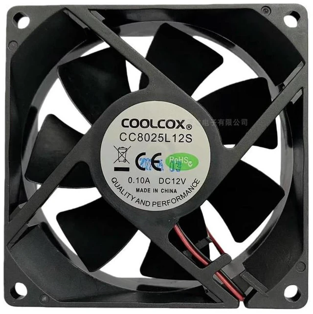 Main image of AJMRTC CC8025L12S 8025 8CM Quiet Cooling Fan, DC12V 0.10A 2-Pin Low Noise PC Case Fan, 80x80x25mm Brushless Cooler for Computer Case CPU Cabinet Heat Sink Heat Dissipation