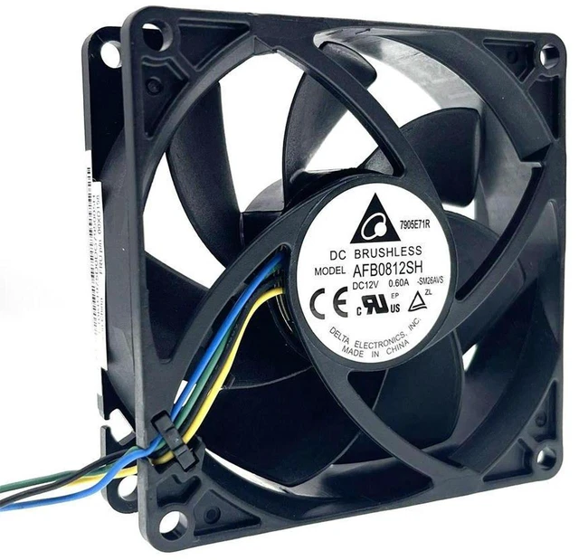 Main image of AJMRTC AFB0812SH 8025 80x80x25mm 4Pin PWM Cooling Fan, DC12V 4500RPM High CFM High Speed Case CPU Cooler, Replacement Fan for Delta AFB0812SH 00XD158 Computer Chassis Heat Dissipation