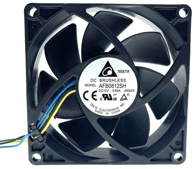 Alt view image 2 of 3 - AJMRTC AFB0812SH 8025 80x80x25mm 4Pin PWM Cooling Fan, DC12V 4500RPM High CFM High Speed Case CPU Cooler, Replacement Fan for Delta AFB0812SH 00XD158 Computer Chassis Heat Dissipation