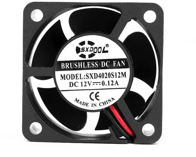 Alt view image 3 of 3 - AJMRTC 2Pcs 4020 Mini Brushless Cooling Fan, 40x40x20mm 40mm DC 12V 0.12A 2-Pin 5 Blades Replacement Fan SXD4020S12M for 3D Printer, Router, Power Supply, Small Electronic Equipment Heat Dissipation