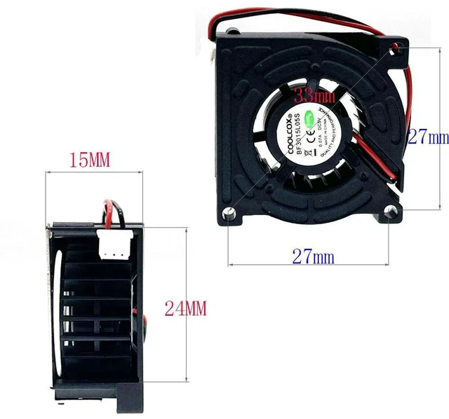 Alt view image 3 of 3 - AJMRTC 3015 Micro Turbine Blower Fan, 30x30x15mm 3cm Mini Cooling Blower DC 5V USB Powered BF3015L05S, Quiet Centrifugal Cooler for UAV, Projector, Small Electronic Equipment Heat Dissipation