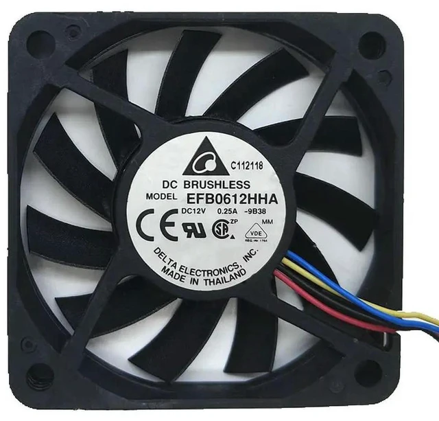 Alt view image 2 of 3 - AJMRTC 60mm x10mm Slim PWM Cooling Fan Replacement for Delta EFB0612HHA, DC 12V 4-Pin 6010 Fan, High Airflow Axial Fan for CPU Cooler, PC Case and Small Electronic Equipment