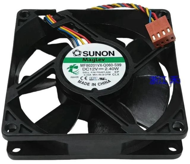 Alt view image 3 of 3 - AJMRTC 8020 8CM PWM Cooling Fan Replacement for 7G45T-A02 MF80201VX-Q060-S99, DC 12V 0.20A High Performance Silent Axial Fan for Computer Case and Electronic Equipment Heat Dissipation
