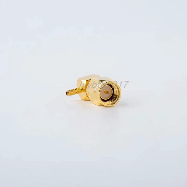 Alt view image 2 of 3 - AJMRTC SMA-JW2 Bent Male Crimp Cable Adapter, RG178 SFF-50-1-1 Coax Cable Connector for SYV-50-1 Cable, SMA-JW1 RF Coaxial Connection Assembly