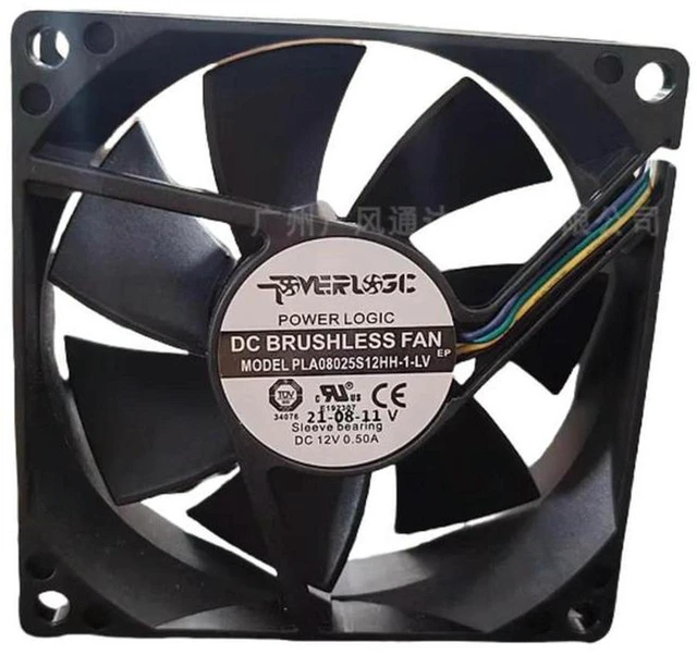 Main image of AJMRTC 8025 PWM Cooling Fan Replacement for PLA08025S12HH-1-LV, 80x80x25mm DC 12V 0.5A 4-Pin Hydraulic Bearing Ultra Quiet Axial Fan for Desktop PC Case CPU Heat Dissipation
