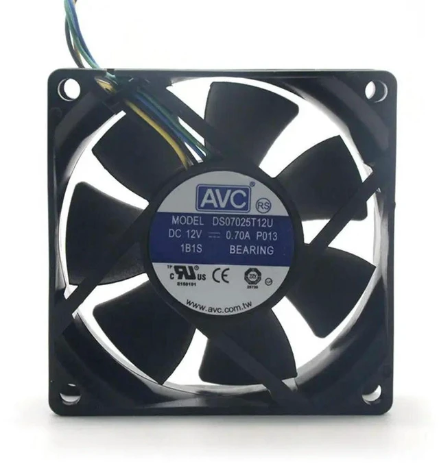 Alt view image 3 of 3 - AJMRTC 7025 70mm PWM Cooling Fan Replacement for AVC DS07025T12U, DC 12V 0.7A 4-Pin Axial Fan, High Airflow Fan for PC Case and CPU Heat Dissipation