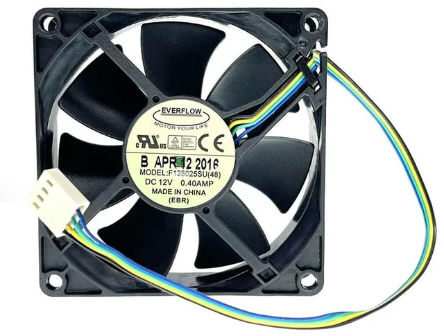 Alt view image 2 of 3 - AJMRTC F128025SU (48) 8025 PWM Cooling Fan, 80mm 8cm 80x80x25mm DC12V 0.40A 4400RPM High Speed 4-Pin Brushless Fan, Replacement PC CPU Case Cooler for Computer Chassis, Industrial Power Supply