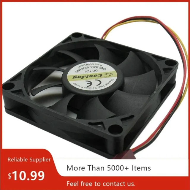 Alt view image 3 of 3 - AJMRTC R127015DU 70mm 7015 Cooling Fan, 7cm 70x70x15mm DC12V Ball Bearing 4-Pin PWM Brushless Fan, 2500-4500RPM High Efficiency Replacement Cooler for PC Case, CPU, Industrial Power Supply & Network
