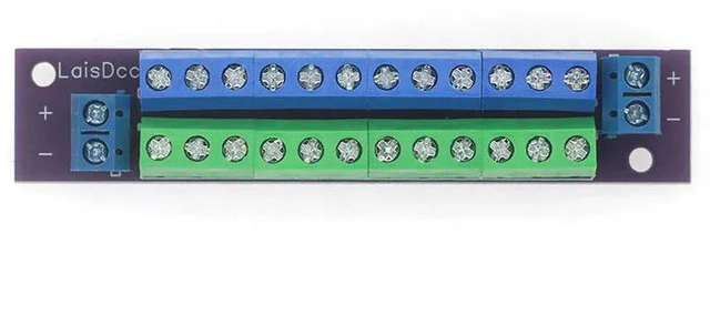 Alt view image 3 of 3 - AJMRTC 1 Unit Double-Layer Power Distribution Board, 2 Inputs 2×13 Outputs PCB007 DC AC Voltage Power Distributor Module, Multi-Way Power Supply Splitter for Model Railway Trains Layout Power Distribu