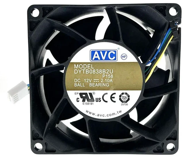 Alt view image 3 of 3 - AJMRTC 8038 PWM Cooling Fan, 80mm 8cm 80x80x38mm DC12V High Airflow 10000RPM Dual Ball Bearing 4-Wire Brushless Fan, Powerful High Speed Replacement Cooler for PC Case, CPU, Server & Industrial Equipm