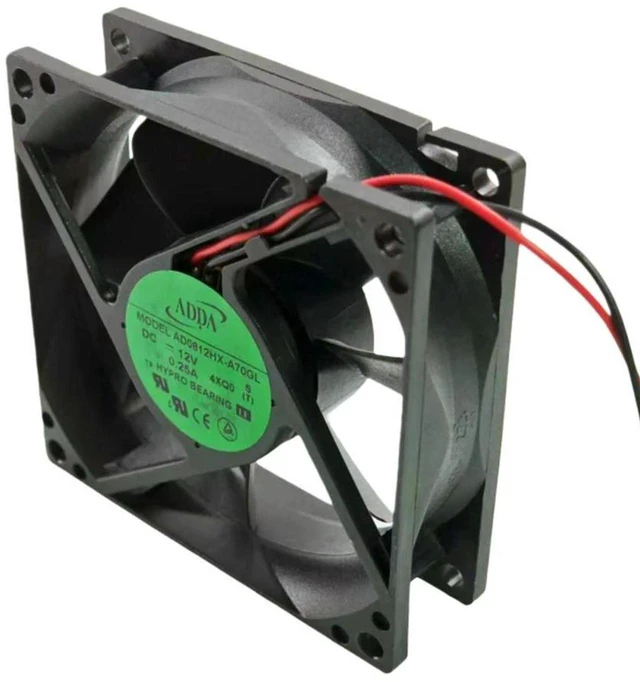 Main image of AJMRTC AD0812HX-A70GL 8025 Cooling Fan, 80mm 80x80x25mm DC12V 0.25A HYPRO Bearing Brushless Fan, 3000RPM 40.26CFM Low Noise High Airflow Replacement Cooler for PC Case, Industrial Power Supply