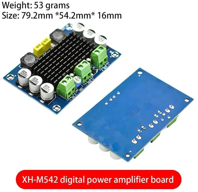 Alt view image 3 of 3 - AJMRTC XH-M542 Mono Digital Audio Amplifier Board, TPA3116DA Chip DC12V-26V 100W High Power Mono Channel Power AMP Module, Large Capacity Circuit Board for Speaker Audio Amplification