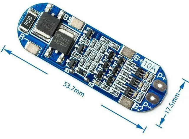 Alt view image 2 of 3 - AJMRTC 3S 10A BMS 11.1V 12.6V Lithium Battery Charger Protection Board Module for 3.7V 18650 Li-ion LiPo Cells, Overcharge Over-Discharge Overcurrent Short Circuit Protection for DIY 12V Battery Pack