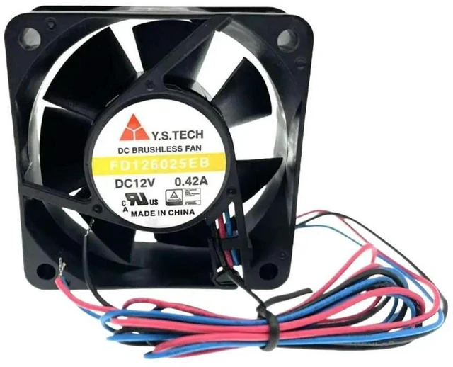 Main image of AJMRTC FD126025EB 60mm Cooling Fan 60x60x25mm DC12V 5400RPM Dual Ball Bearing 3-Wire RD Alarm Server Fan, High Speed Mute Chassis Cooler Replacement for Industrial Cabinet PC Heat Dissipation
