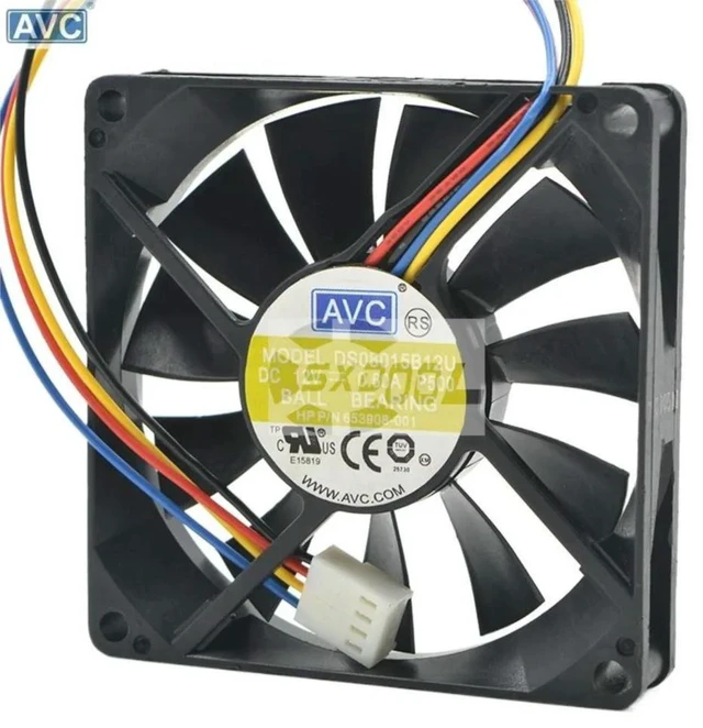 Alt view image 3 of 3 - AJMRTC AVC DS08015B12U 8015 PWM Cooling Fan 80x80x15mm DC12V 0.60A 4-Pin 80mm Slim Fan, High Airflow Replacement Cooler for PC Computer Chassis, Gaming Case and Server Heat Dissipation