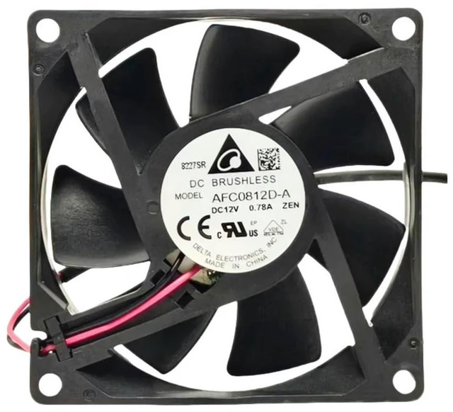 Alt view image 3 of 3 - AJMRTC AFCB0812D-A 8025 Blower Cooling Fan 80x80x25mm DC12V 0.78A 4800RPM Ball Bearing 2-Wire 80mm Fan, High Speed Replacement Blower for PC, PSU, Industrial Equipment Heat Dissipation