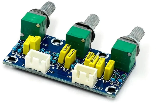 Alt view image 3 of 3 - AJMRTC XH-M802 Passive Tone Control Board, Audio Amplifier Preamp Power Module, Treble Bass Adjustment DIY Electronic PCB Board for Audio Speaker Sound Modification