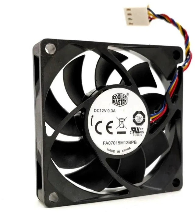 Alt view image 2 of 3 - AJMRTC 70mm 7cm CPU PWM Mute Cooling Fan FA07015M12BPB, 7015 70X70X15mm DC12V 0.3A Quiet Low Noise Axial Fan, Silent Replacement Fan for PC CPU & Computer Case Cooling