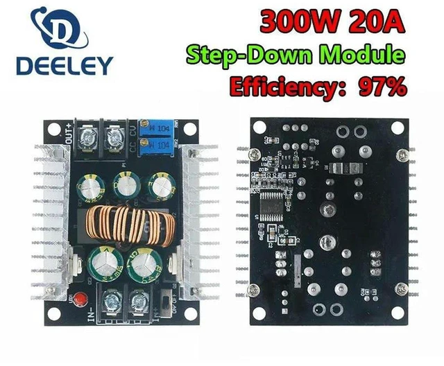 Main image of AJMRTC 300W 20A DC-DC Buck Converter Step Down Module, Constant Current LED Driver Power Supply, High Power Step Down Voltage Regulator Module with Electrolytic Capacitor for LED & Power Conversion