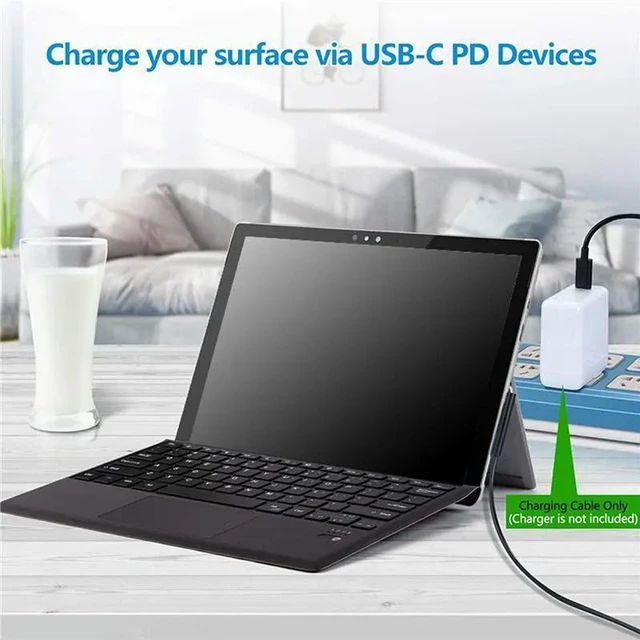 Alt view image 3 of 3 - AJMRTC 3 Pack Surface Connect to USB C Charging Cable, PD Charger Cable Compatible with Surface Pro 3/4/5/6/7, Surface Laptop 1/2/3, Surface Go, Portable Power Supply Cord for Surface Devices