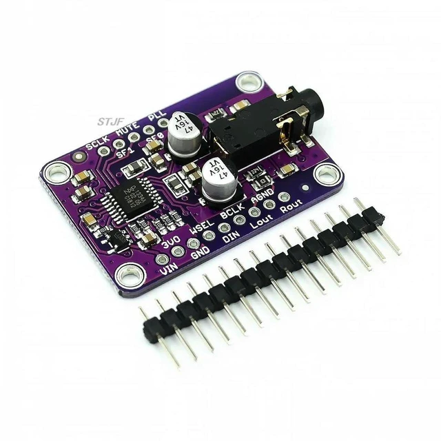 Main image of AJMRTC UDA1334A I2S DAC Audio Stereo Decoder Module, 1334 I2S Digital to Analog Converter Board, 3.3V-5V Power Supply Audio DAC Module for Audio DIY Projects
