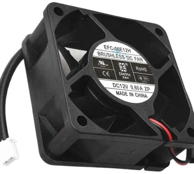 Main image of AJMRTC Cooling Fan Replacement for DWPH EFC-06E12H, 6025 60mm 6CM DC 12V 0.6A 2-Wire with 2.5 Plug, Brushless Axial Fan for Power Supply, Cabinet and Electronic Equipment