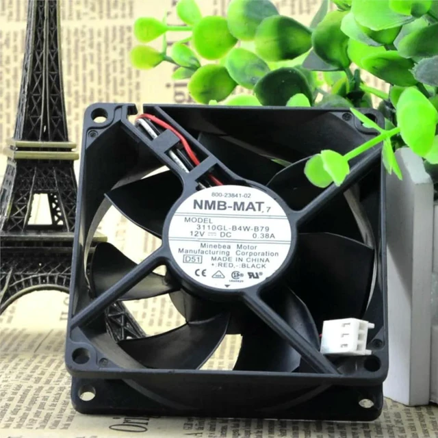 Alt view image 3 of 3 - AJMRTC 80mm Case Fan, 8025 80x80x25mm DC 12V 0.38A 3110KL-04W-B79 Dual Ball Bearing Cooling Fan, Replacement Server Inverter Fan for 2851 2821 Network Router Chassis Heat Dissipation