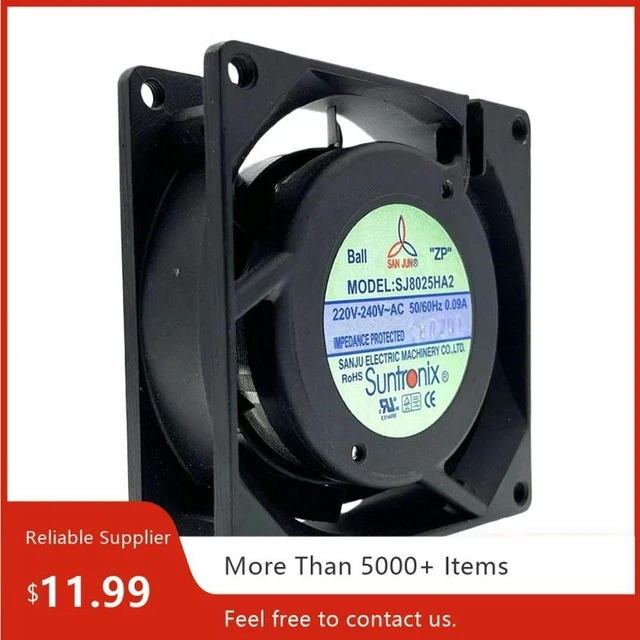 Main image of AJMRTC SJ8025HA2 AC Cooling Fan, 8025 80x80x25mm 80mm AC 220V 240V High Speed Dual Ball Bearing Axial Fan, Industrial Ventilation Fan Replacement for Server, Electrical Cabinet and Industrial Equipmen