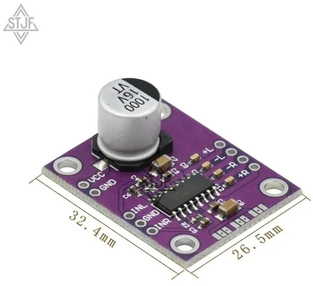 Alt view image 2 of 3 - AJMRTC 1Pcs CJMCU-8406 PAM8406 Stereo Class D Audio Power Amplifier Module, No Interference Filterless Digital Amp Board, 2.5V-5.5V 5W×2 Dual Channel Low Noise Development Board for DIY Speaker Audio