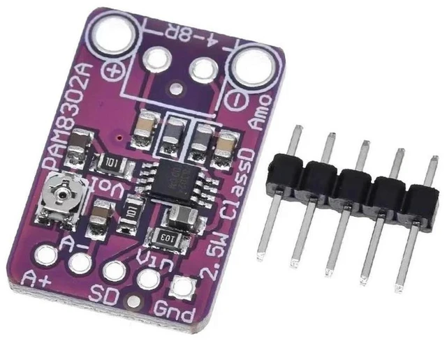 Main image of AJMRTC PAM8302 2.5W Single Channel Class D Audio Power Amplifier Module, Mono Digital Amp Breakout Board, Low Distortion Compact Development Board for DIY Speaker, Portable Audio Electronic Projects