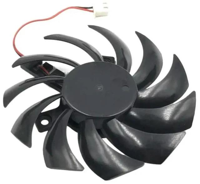 Alt view image 2 of 3 - AJMRTC 75mm GPU Cooling Fan, DC12V 0.38A 2-Pin Graphics Card Fan Replacement for GA81S2U-NNTB, Onda GT430 GT440 GT630 APISTCooler Video Card Cooler