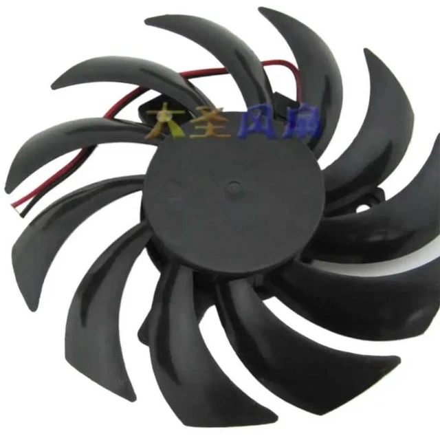 Alt view image 3 of 3 - AJMRTC 75mm GPU Cooling Fan, DC12V 0.38A 2-Pin Graphics Card Fan Replacement for GA81S2U-NNTB, Onda GT430 GT440 GT630 APISTCooler Video Card Cooler