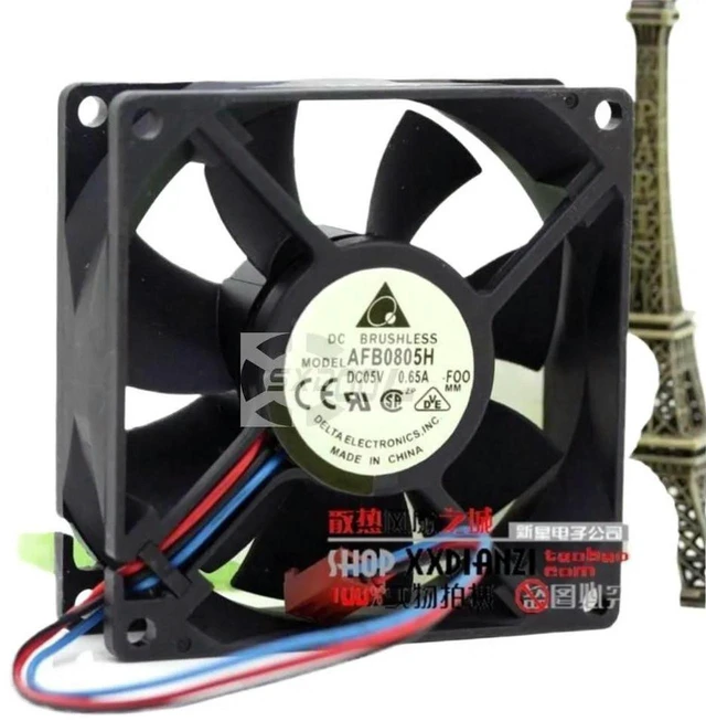 Alt view image 2 of 3 - AJMRTC 8025 80x80x25mm 8CM Dual Ball Bearing Axial Cooling Fan, DC 5V 3000RPM 35.31CFM High Airflow Fan Replacement for Delta AFB0805H