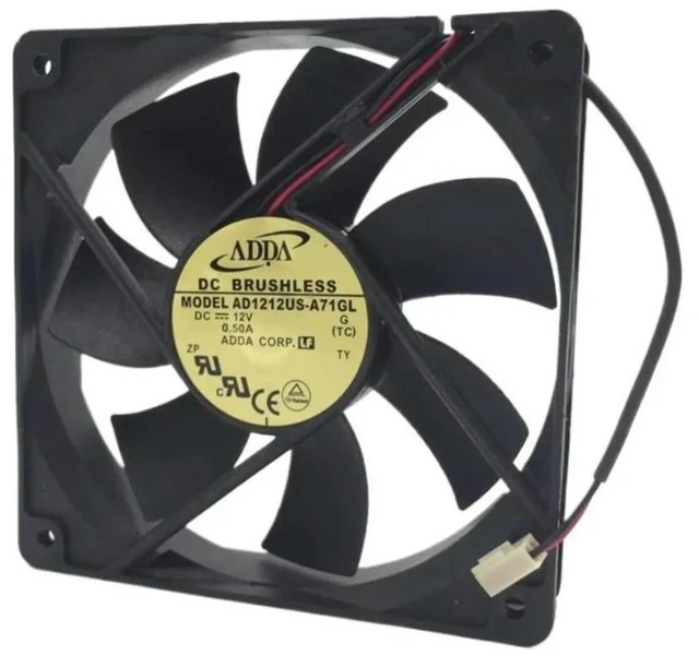 Main image of AJMRTC AD1212US-A71GL 12025 Chassis Cooling Fan, 120x120x25mm 12CM DC 12V 0.50A Axial Replacement Fan, High Airflow Case Fan for PC Chassis, Industrial Cabinet Cooling