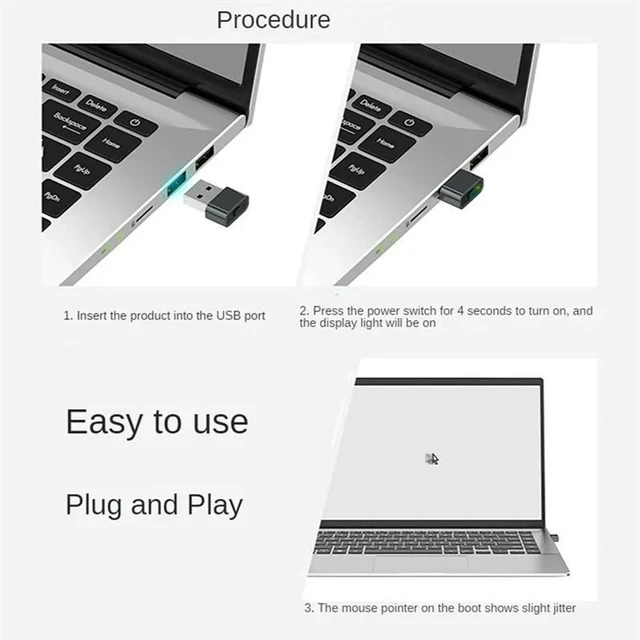 Alt view image 3 of 3 - AJMRTC 1PCS USB Mouse Mover Jiggler, Virtual Mouse Simulator, Auto Move Cursor Prevent Computer Sleep & Lock Screen, Plug and Play USB Mouse Activity Simulator for Laptop PC