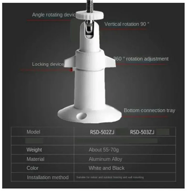 Alt view image 3 of 3 - AJMRTC Ceiling Mount Security Camera Bracket, Adjustable Wall Ceiling Mount Holder, Universal Camera Mounting Bracket for Indoor Outdoor Surveillance Camera Installation