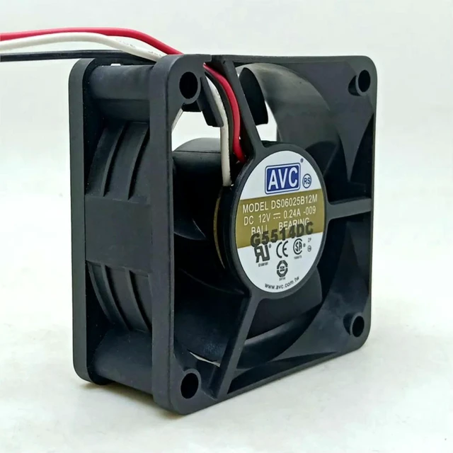 Alt view image 3 of 3 - AJMRTC 60mm PC Case Cooling Fan Replacement for AVC DS06025B12M, 6025 6cm Dual Ball Bearing DC 12V 0.24A 3-Pin Axial Fan, Computer CPU Chassis Cooling Fan for PC Case Heat Dissipation