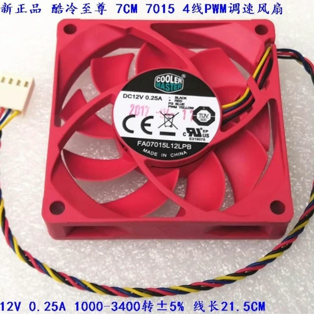 Alt view image 2 of 3 - AJMRTC 1Pcs 7015 PWM Computer CPU Cooling Fan Replacement for FA07015L12LPB, 70mm 70X70X15mm DC 12V 0.25A 4-Pin PWM Speed Control Axial Fan for PC Case CPU Heat Dissipation