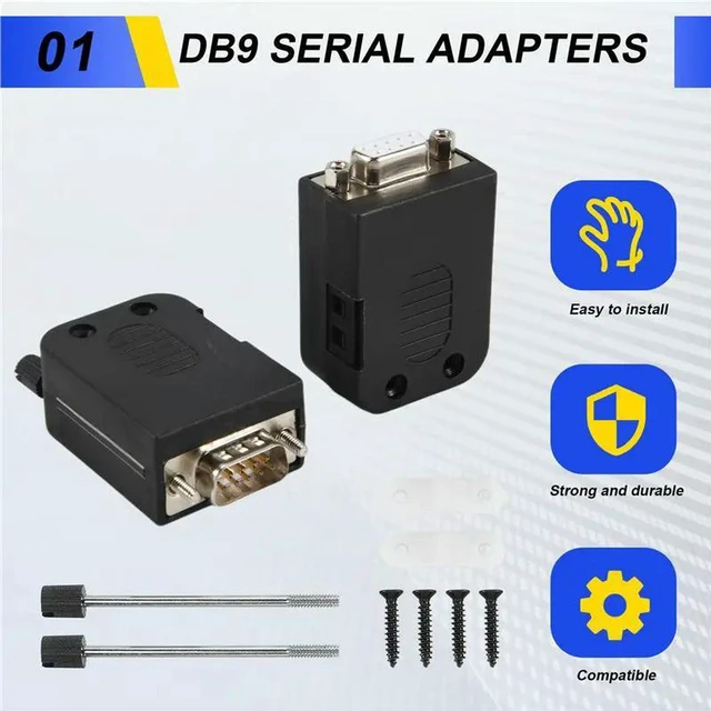 Alt view image 2 of 3 - AJMRTC DB9 Solderless RS232 D-SUB Serial Connector, 9 Pin Terminal Block Adapter with Housing, 1Pcs Male + 1Pcs Female Kit for Serial Communication Circuit Debugging