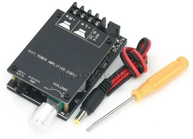 Main image of AJMRTC ZK-502C HIFI Stereo Bluetooth 5.0 Digital Amplifier Board, TPA3116D2 50W×2 Class D Audio AMP Module, AUX & Wireless Input Volume Control Potentiometer for DIY Speaker Home Audio Project