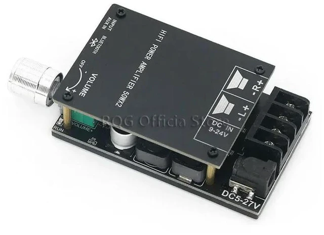 Alt view image 2 of 3 - AJMRTC ZK-502C HIFI Stereo Bluetooth 5.0 Digital Amplifier Board, TPA3116D2 50W×2 Class D Audio AMP Module, AUX & Wireless Input Volume Control Potentiometer for DIY Speaker Home Audio Project