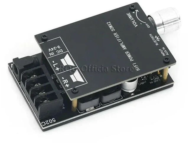 Alt view image 3 of 3 - AJMRTC ZK-502C HIFI Stereo Bluetooth 5.0 Digital Amplifier Board, TPA3116D2 50W×2 Class D Audio AMP Module, AUX & Wireless Input Volume Control Potentiometer for DIY Speaker Home Audio Project