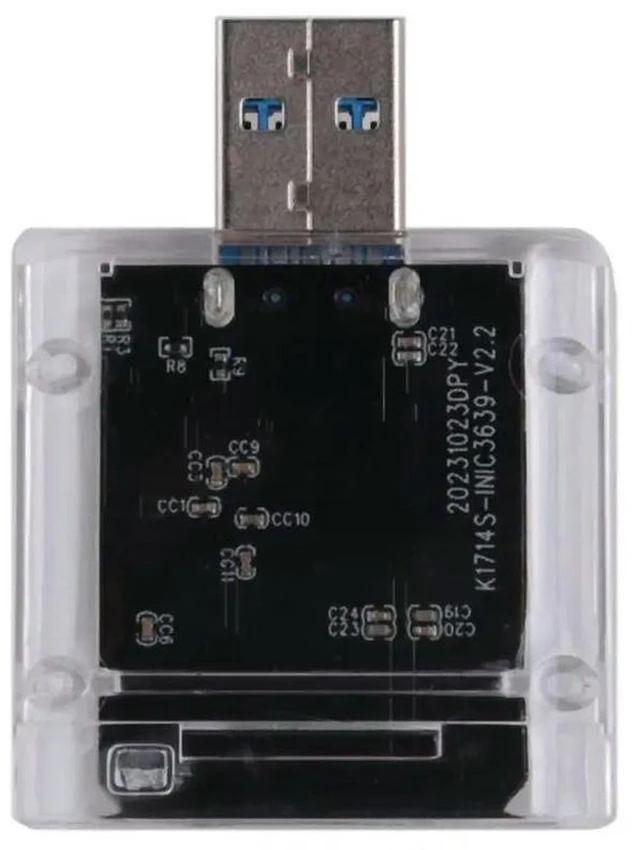 Alt view image 3 of 3 - AJMRTC Transparent M.2 NGFF SATA SSD Enclosure, USB3.0 Gen1 5Gbps High Speed External SSD Hard Drive Case, Portable M.2 SATA Adapter for PC Laptop Data Storage and Backup