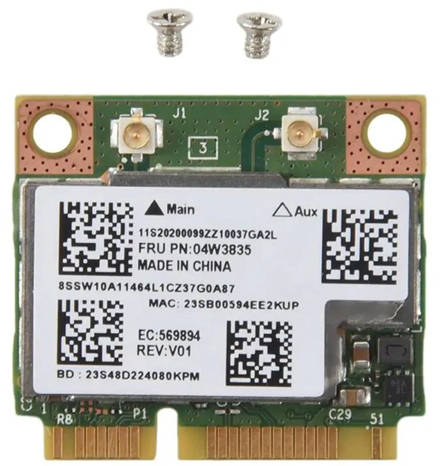 Alt view image 3 of 3 - AJMRTC BCM943228HMB Half Mini PCI-E Wireless Card, FRU 04W3764 Bluetooth 4.0 Dual Band WiFi Adapter, Compact Replacement Network Card for Lenovo E130 E135 E330 E335 E530 E535 E430 Laptops