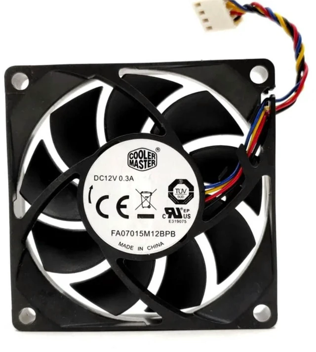 Alt view image 3 of 3 - AJMRTC FA07015M12BPB 7015 70x70x15mm 70mm 7cm 4Pin PWM CPU Cooling Fan, DC12V 0.3A Quiet Silent Low Noise PC Case Fan Replacement for Desktop Computer, Server, Small Electronic Equipment