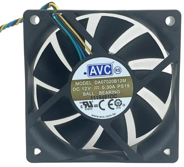 Alt view image 2 of 3 - AJMRTC Replacement CPU Cooling Fan for AVC DA07020B12M, 7020 70x70x20mm 70mm 7CM DC12V 4-Pin 4-Wire PWM Dual Ball Bearing Mute Fan for Desktop PC CPU Cooler