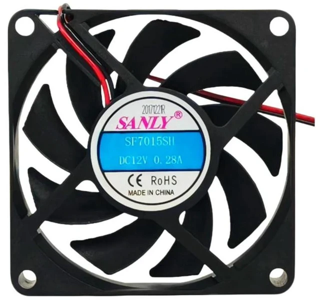Alt view image 3 of 3 - AJMRTC Replacement Cooling Fan for Sanly SF7015SH, 7015 70x70x15mm 7CM DC12V 0.28A 2-Wire 2-Pin 2510 Connector Axial Fan for CPU, PC Case, Printer, Mainboard
