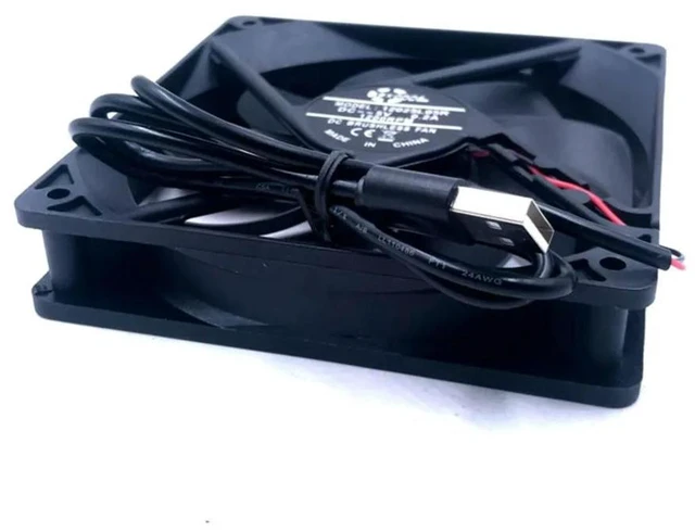Alt view image 2 of 3 - AJMRTC 12025S USB DC5V Brushless Cooling Fan, 120x120x25mm 120mm 12CM 1200RPM Low Speed Quiet Cooler Fan, 1pcs for PC Case, Router, Cabinet Heat Dissipation